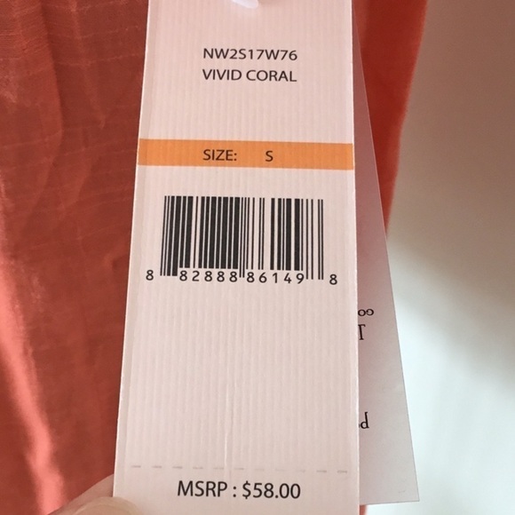 ☀️NWT☀️ Coral Colored Blouse, Size Small For Women - Picture 10 of 12